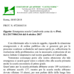 Emergenza Scuola Castelverde anno scolastico 2018-2019